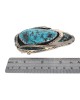 Navajo Sterling Silver & 14K Yellow Gold Turquoise Buckle